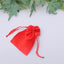 12 Pack 4"x6" Red Satin Drawstring Wedding Party Favor Gift Bags - Linen Luxes