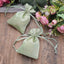 12 Pack 4"x6" Sage Green Satin Drawstring Wedding Party Favor Gift Bags