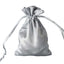 12 Pack 4"x6" Silver Satin Drawstring Wedding Party Favor Gift Bags - Linen Luxes
