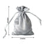 12 Pack 4"x6" Silver Satin Drawstring Wedding Party Favor Gift Bags - Linen Luxes