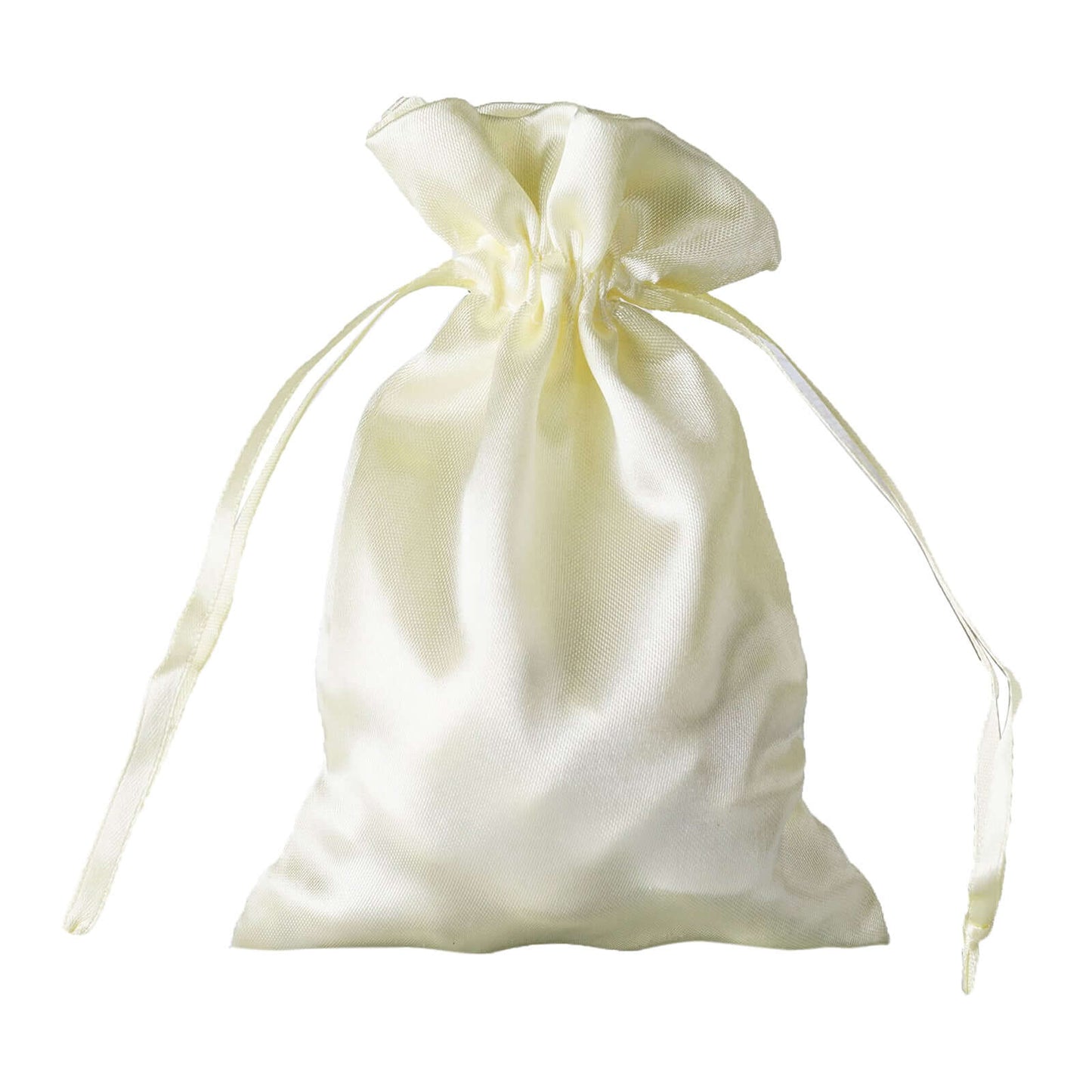 12 Pack 4"x6" Yellow Satin Drawstring Wedding Party Favor Gift Bags - Linen Luxes