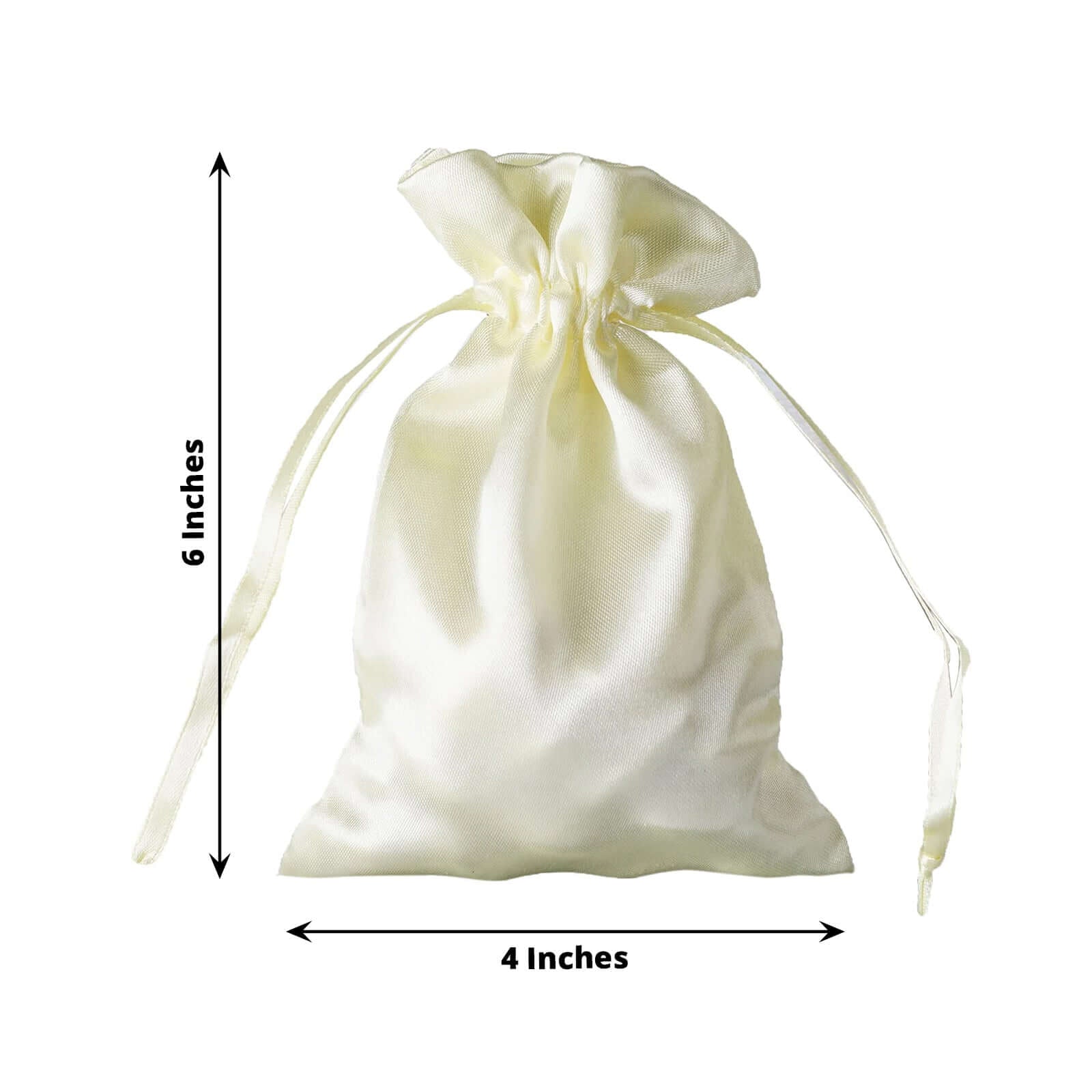 12 Pack 4"x6" Yellow Satin Drawstring Wedding Party Favor Gift Bags - Linen Luxes