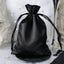 12 Pack 5"x7" Black Satin Drawstring Wedding Party Favor Gift Bags - Linen Luxes
