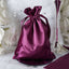 12 Pack 5"x7" Eggplant Satin Drawstring Wedding Party Favor Gift Bags - Linen Luxes
