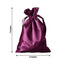 12 Pack 5"x7" Eggplant Satin Drawstring Wedding Party Favor Gift Bags - Linen Luxes
