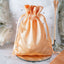 12 Pack 5"x7" Peach Satin Drawstring Wedding Party Favor Gift Bags - Linen Luxes