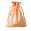 12 Pack 5"x7" Peach Satin Drawstring Wedding Party Favor Gift Bags - Linen Luxes