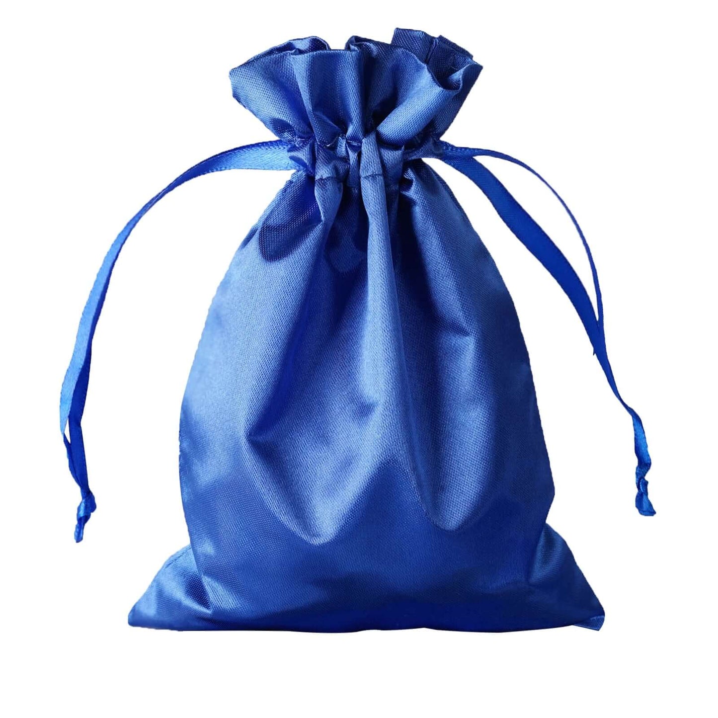 12 Pack 5"x7" Royal Blue Satin Drawstring Wedding Party Favor Gift Bags - Linen Luxes