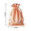 12 Pack 6"x9" Peach Satin Drawstring Wedding Party Favor Gift Bags - Linen Luxes