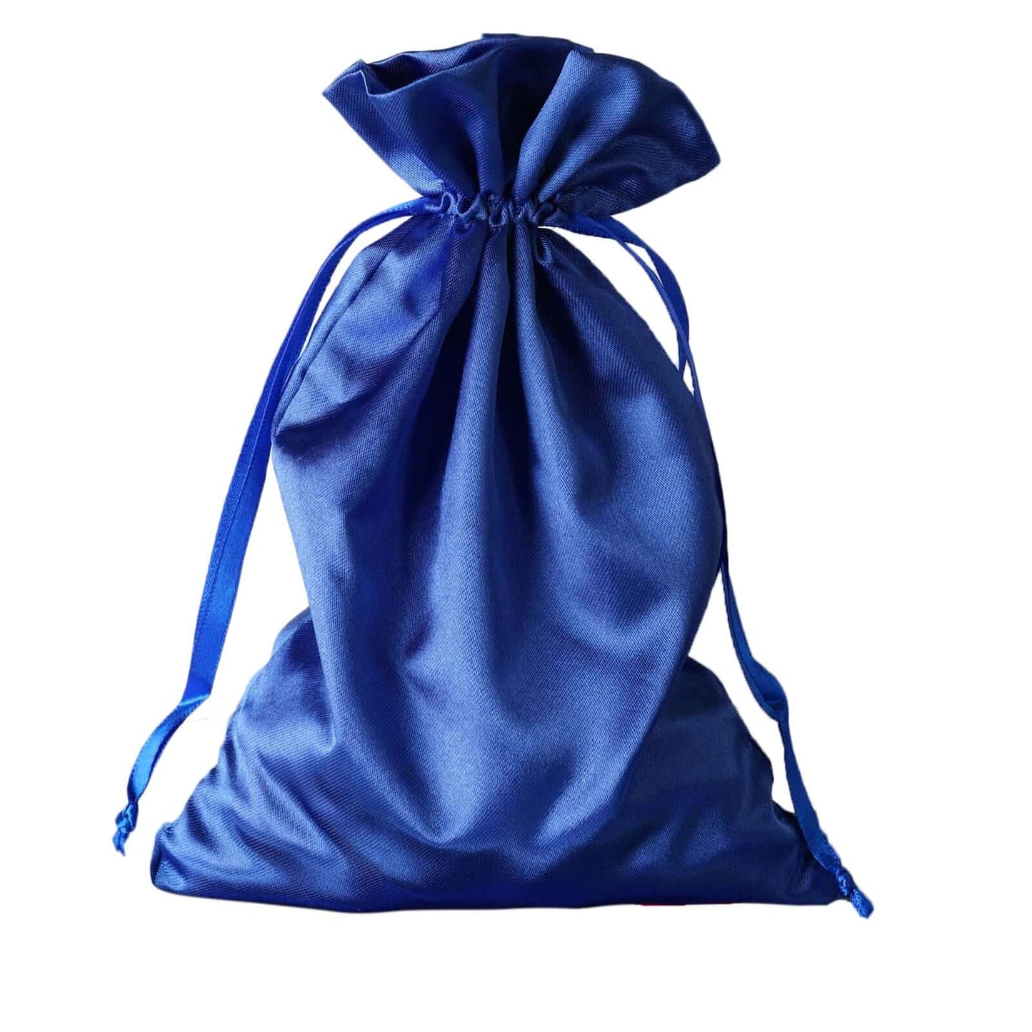 12 Pack 6"x9" Royal Blue Satin Wedding Party Favor Bags, Drawstring Pouch Gift Bags - Linen Luxes