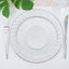 12-Pack Plastic Dessert Plates White Flair Rim - Sturdy Disposable Salad Plates 7.5"