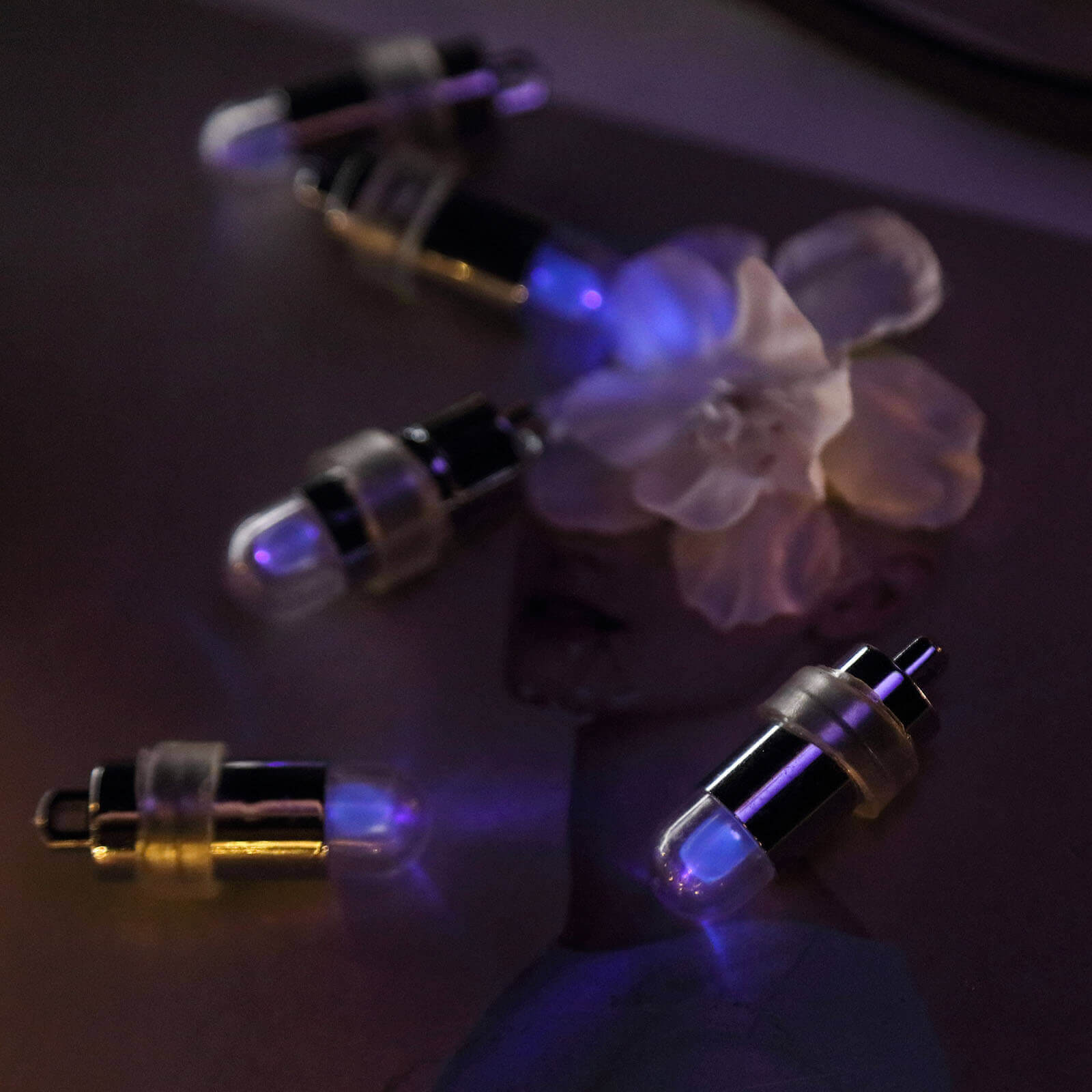 12 - Pack Balloon Lights Bullet Design Purple - Waterproof LED Centerpiece Filler Lights - Linen Luxes