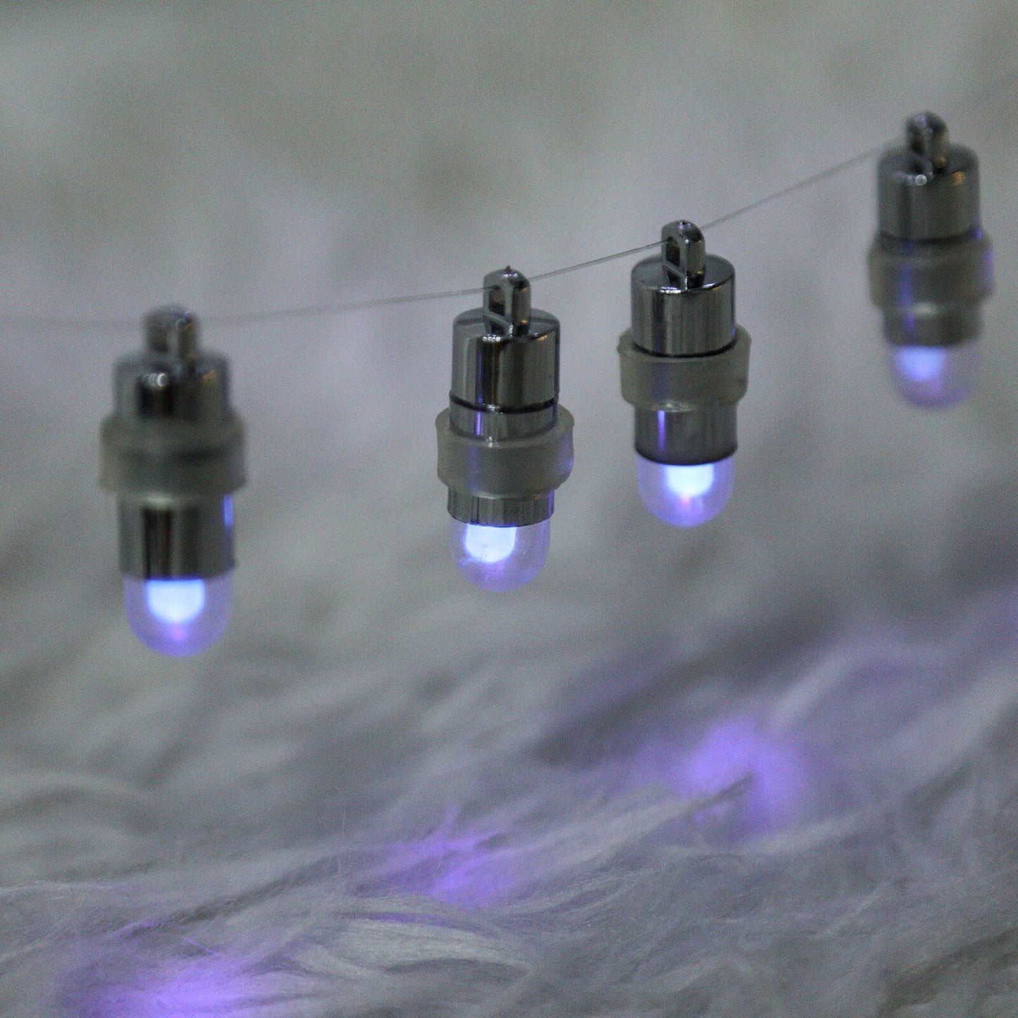 12 - Pack Balloon Lights Bullet Design Purple - Waterproof LED Centerpiece Filler Lights - Linen Luxes