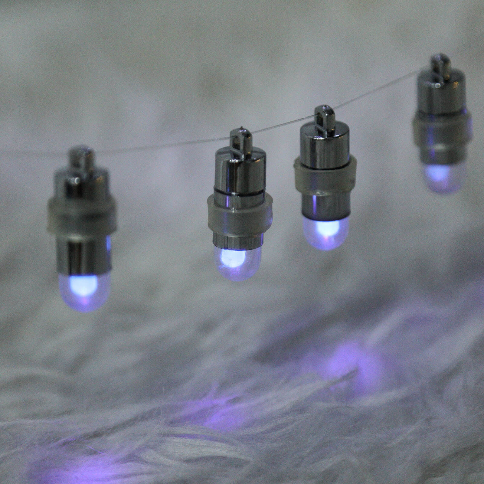 12 - Pack Balloon Lights Bullet Design Purple - Waterproof LED Centerpiece Filler Lights - Linen Luxes