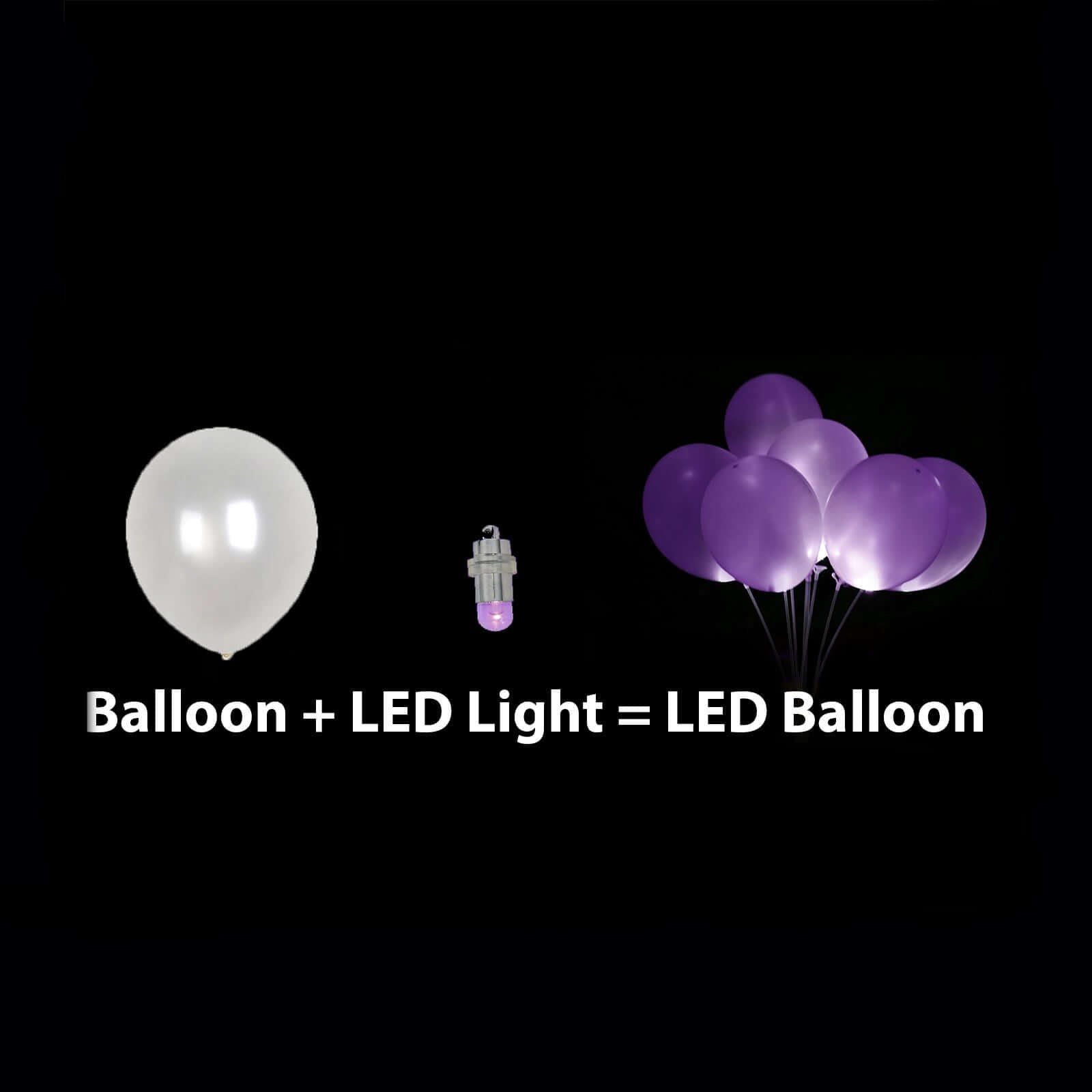 12 - Pack Balloon Lights Bullet Design Purple - Waterproof LED Centerpiece Filler Lights - Linen Luxes