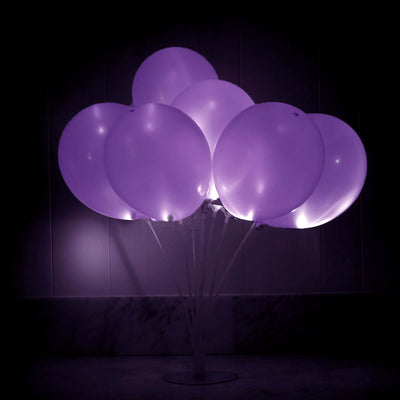 12 - Pack Balloon Lights Bullet Design Purple - Waterproof LED Centerpiece Filler Lights - Linen Luxes