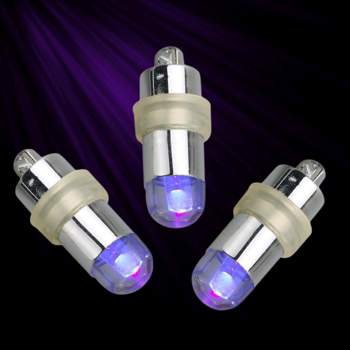 12 - Pack Balloon Lights Bullet Design Purple - Waterproof LED Centerpiece Filler Lights - Linen Luxes
