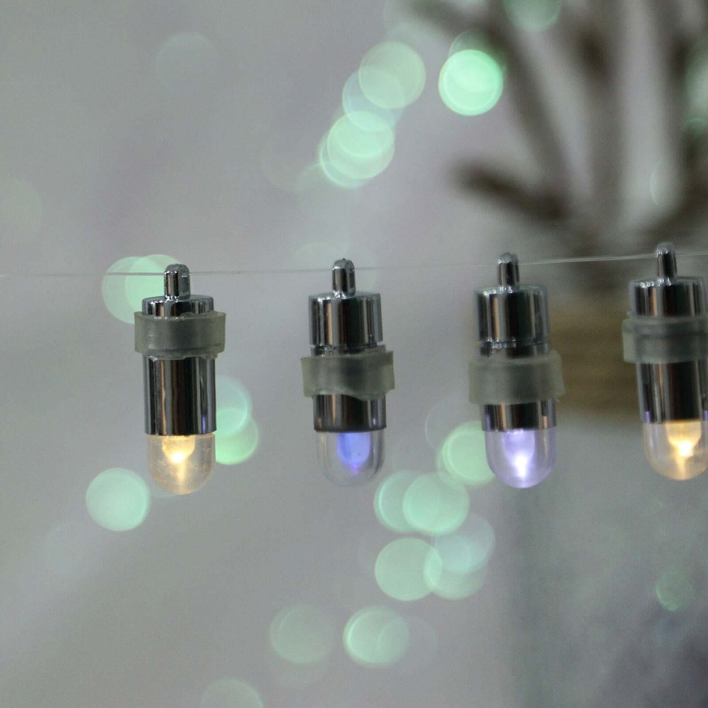 12 - Pack Balloon Lights Bullet Design White - Waterproof LED Centerpiece Filler Lights - Linen Luxes