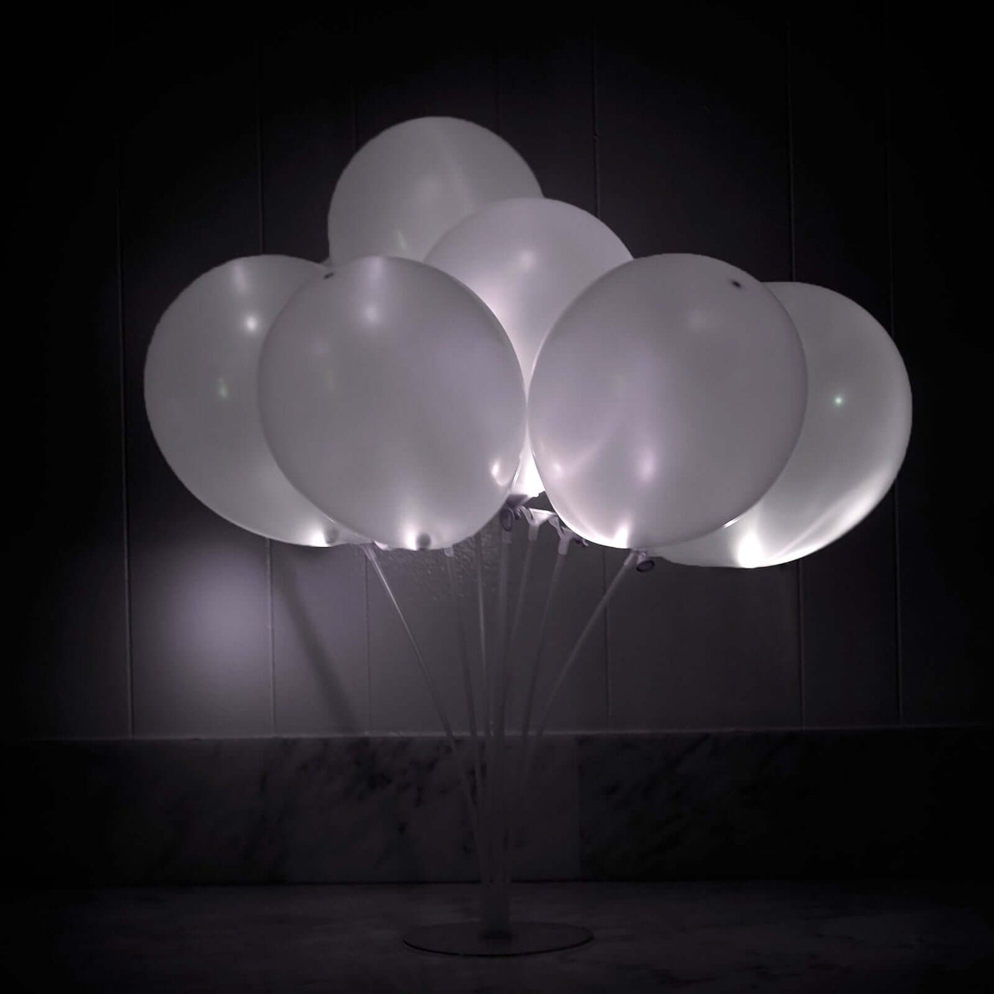 12 - Pack Balloon Lights Bullet Design White - Waterproof LED Centerpiece Filler Lights - Linen Luxes