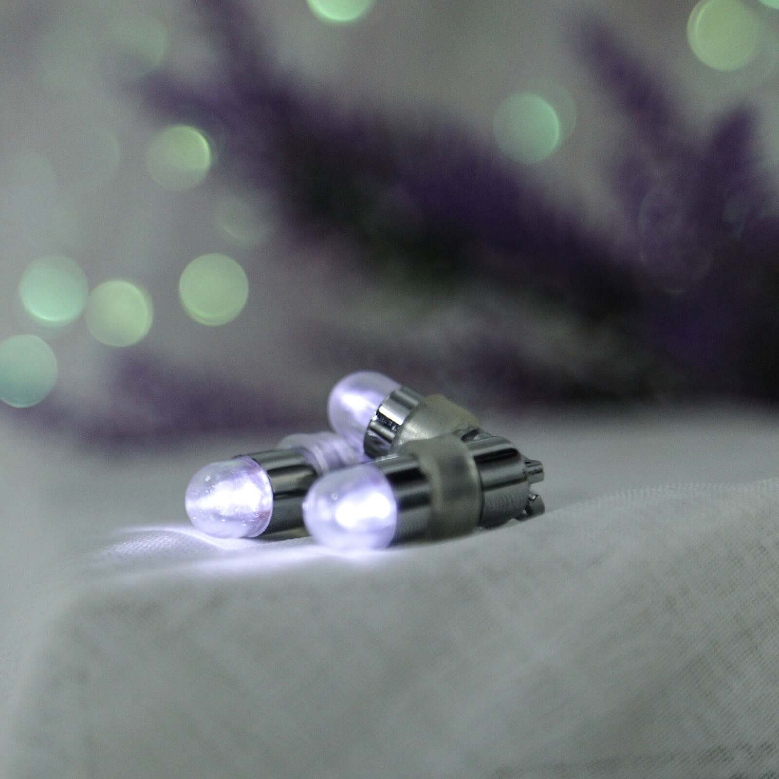 12 - Pack Balloon Lights Bullet Design White - Waterproof LED Centerpiece Filler Lights - Linen Luxes