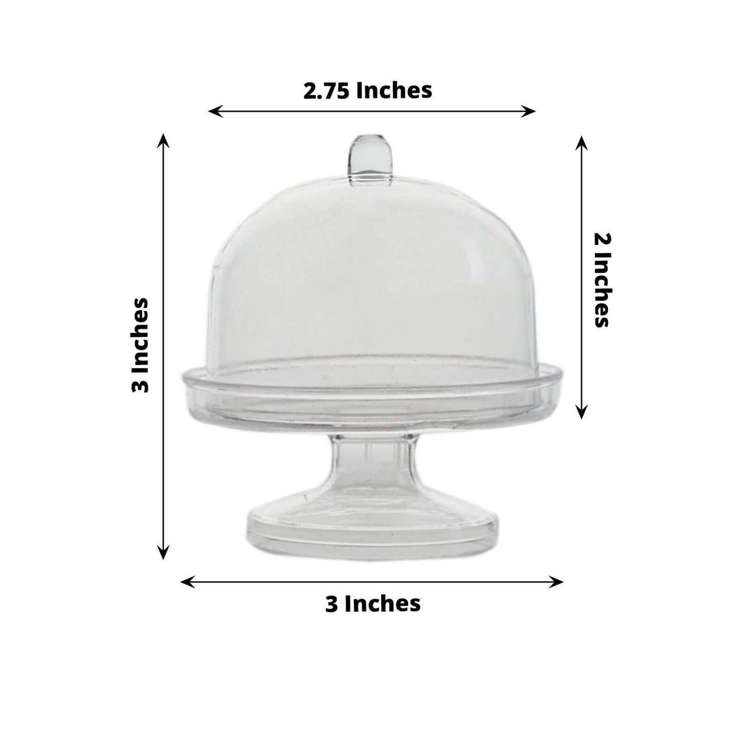 12 - Pack Fillable Mini Pedestal Candy Container Clear - Stylish Candy Treat Favor Containers with Dome Lid 3" - Linen Luxes