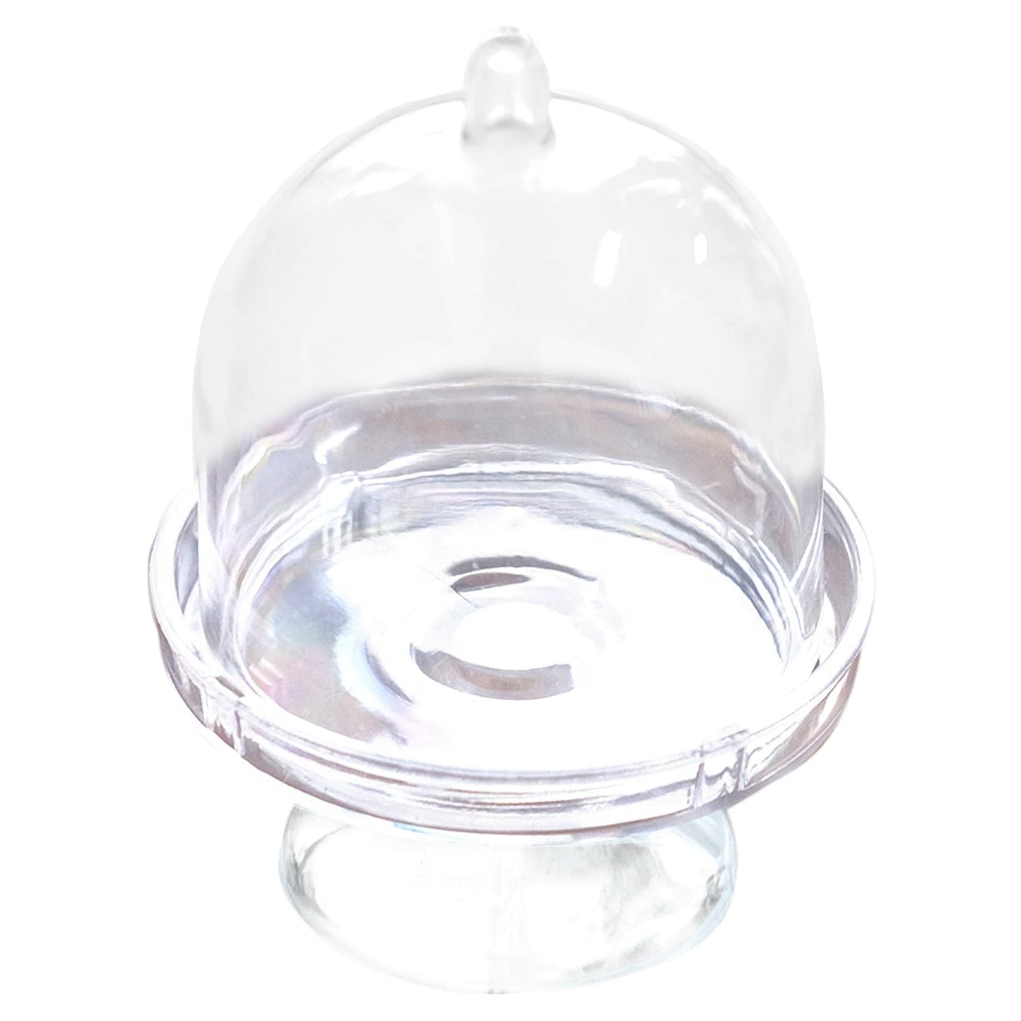 12 - Pack Fillable Mini Pedestal Candy Container Clear - Stylish Candy Treat Favor Containers with Dome Lid 3" - Linen Luxes