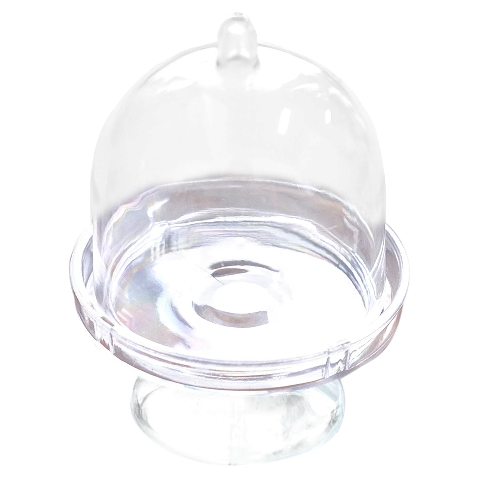 12 - Pack Fillable Mini Pedestal Candy Container Clear - Stylish Candy Treat Favor Containers with Dome Lid 3" - Linen Luxes