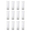 12 - Pack Glass Cylinder Vases Square Clear - Durable Heavy Duty Floral Centerpieces for Weddings 14" - Linen Luxes