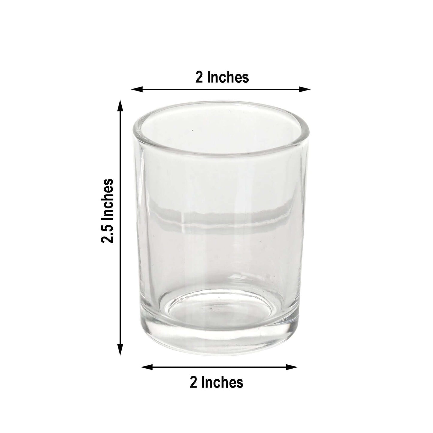 12 - Pack Glass Votive Candle Holders Clear - Tealight Holder Set for Weddings and Events 2.5" - Linen Luxes