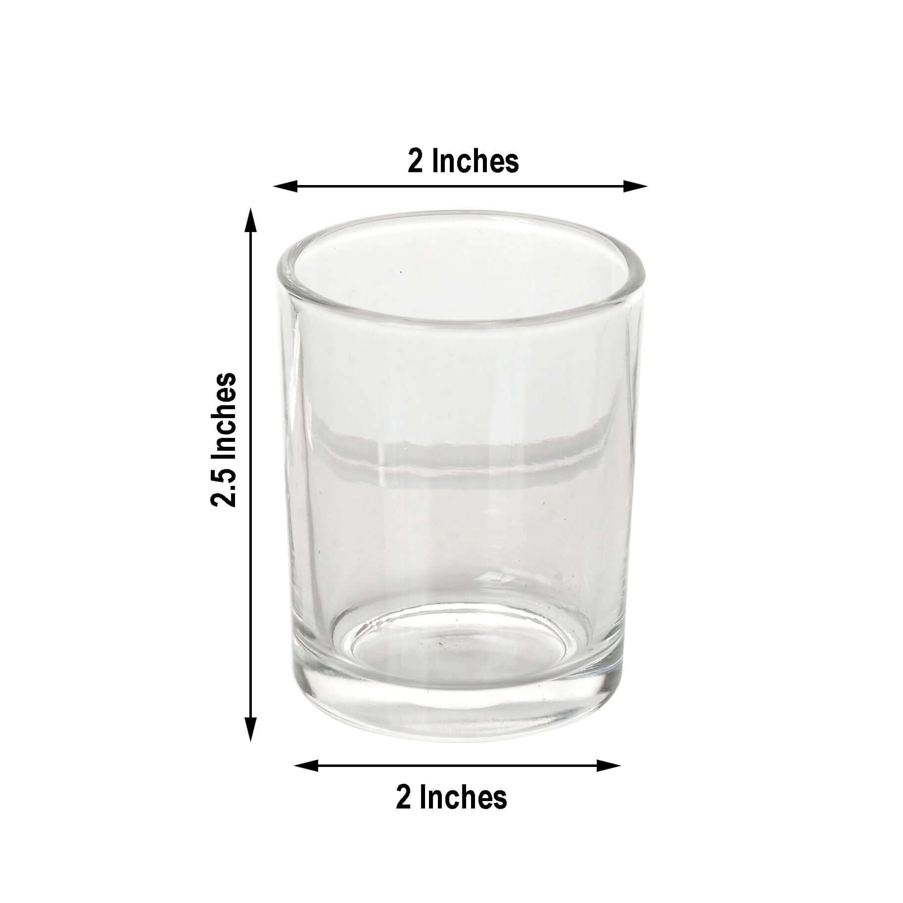 12 - Pack Glass Votive Candle Holders Clear - Tealight Holder Set for Weddings and Events 2.5" - Linen Luxes