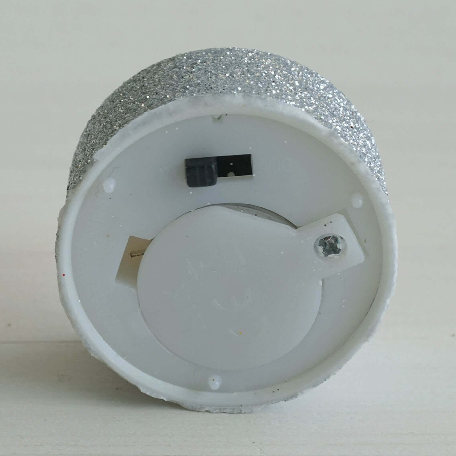 12 - Pack LED Tealight Candles Glitter Silver Design - Flameless Battery Operated Tea Lights - Linen Luxes