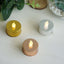 12 - Pack LED Tealight Candles Metallic Gold Design - Reusable Flameless Battery Operated Lights - Linen Luxes