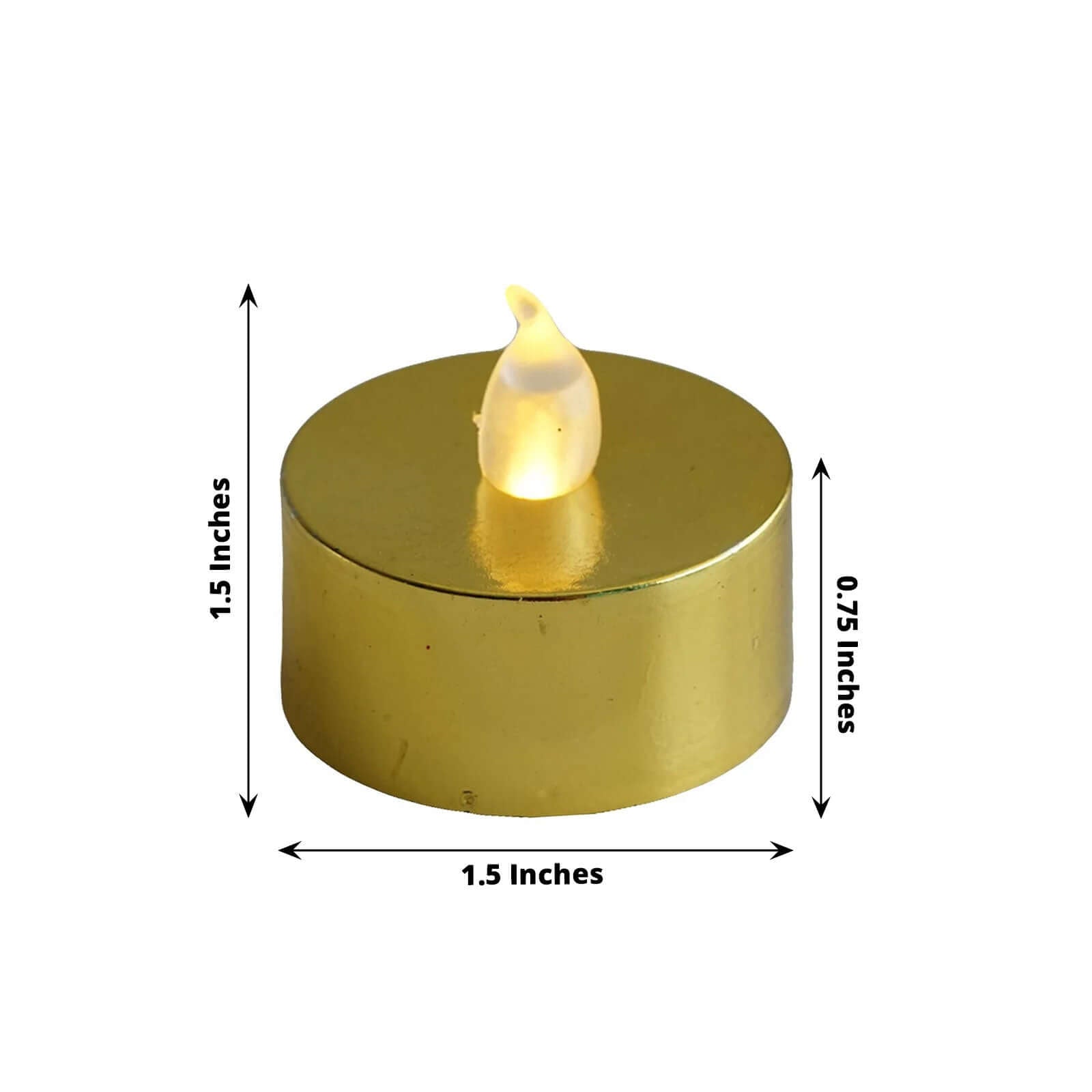 12 - Pack LED Tealight Candles Metallic Gold Design - Reusable Flameless Battery Operated Lights - Linen Luxes