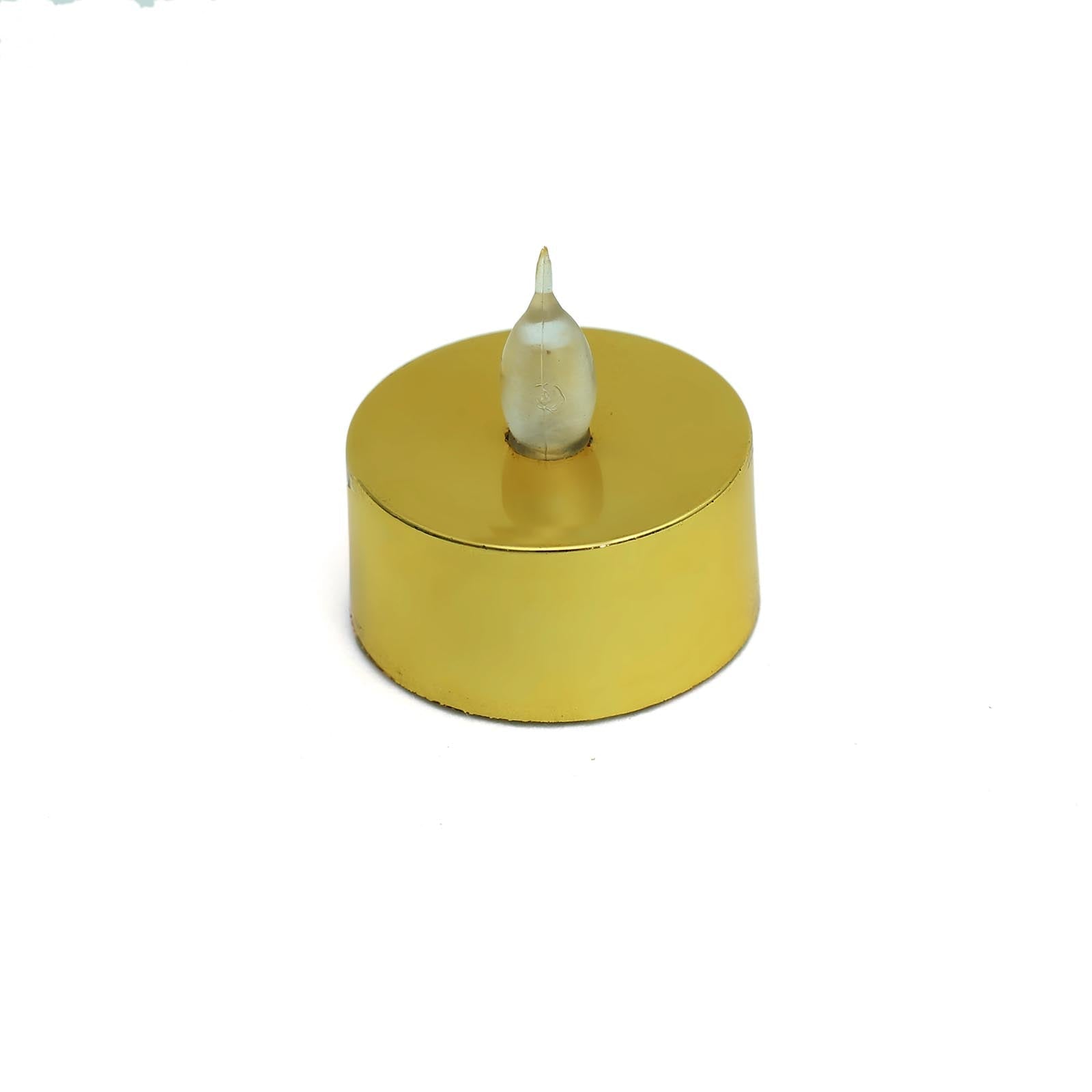 12 - Pack LED Tealight Candles Metallic Gold Design - Reusable Flameless Battery Operated Lights - Linen Luxes
