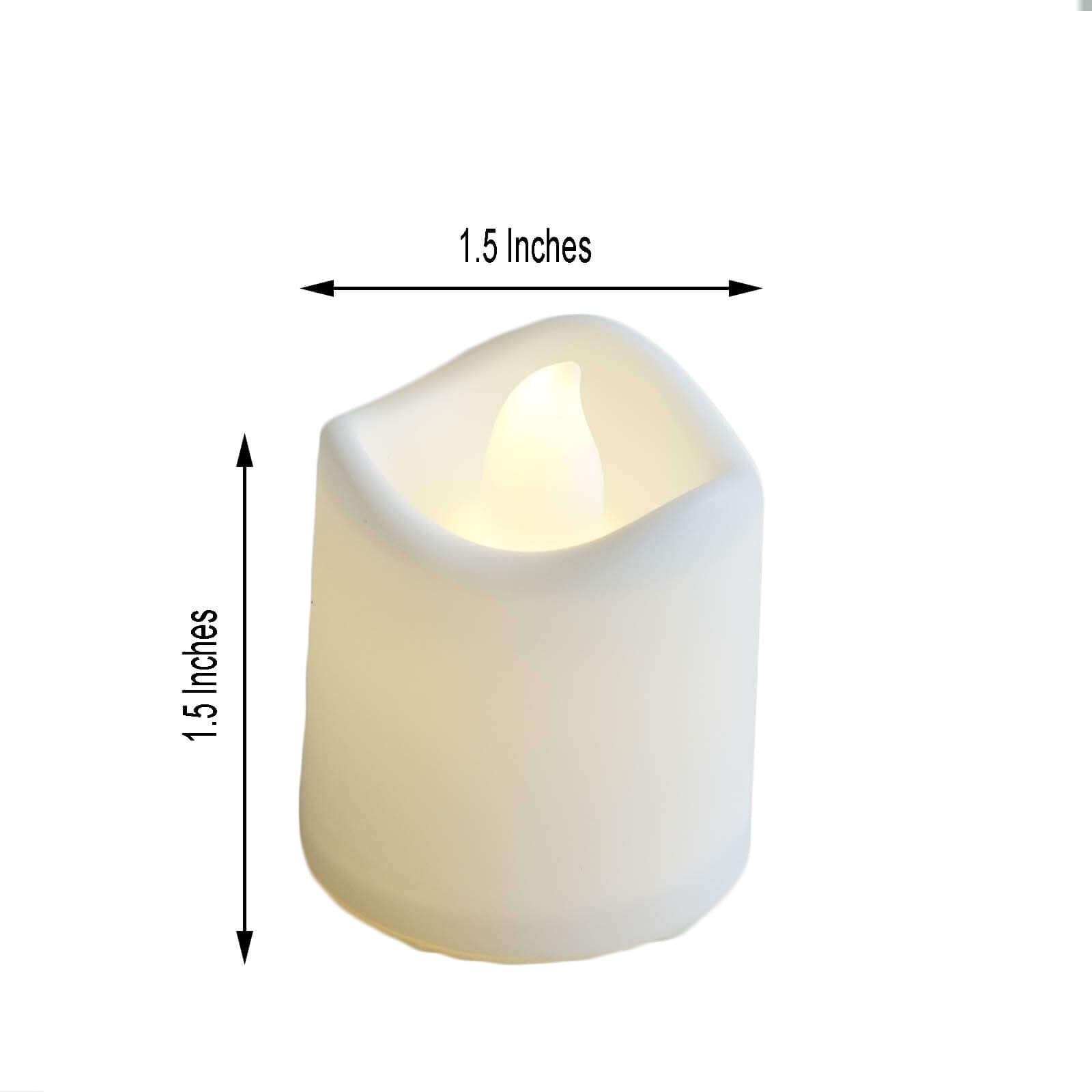 12 - Pack LED Tealight Candles Mini Votive White Design - Battery Operated Flameless Lighting - Linen Luxes