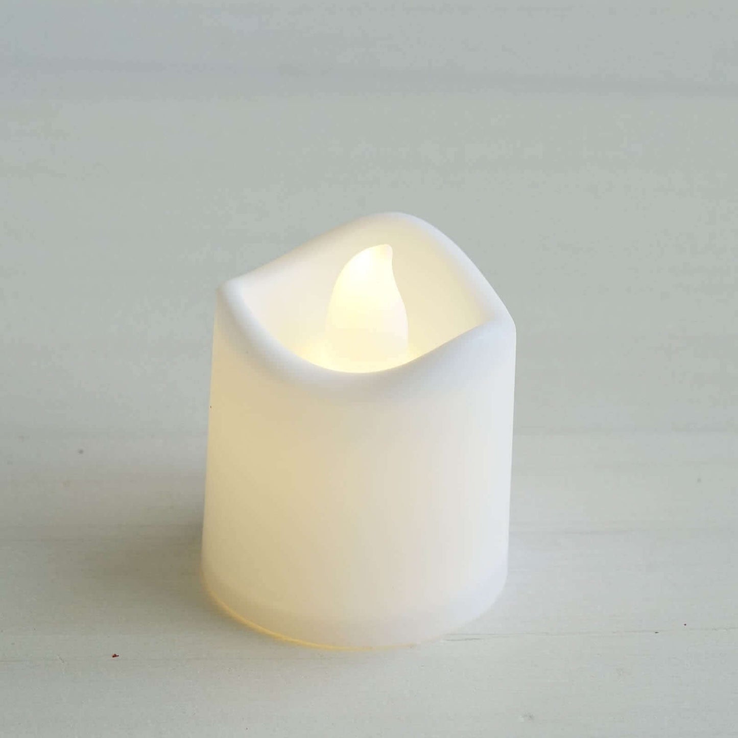 12 - Pack LED Tealight Candles Mini Votive White Design - Battery Operated Flameless Lighting - Linen Luxes