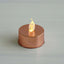 12 - Pack LED Tealight Candles Rose Gold Metallic Design - Reusable Flameless Battery Operated Lights - Linen Luxes