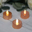 12 - Pack LED Tealight Candles Rose Gold Metallic Design - Reusable Flameless Battery Operated Lights - Linen Luxes