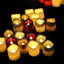 12 - Pack LED Votive Candles Glittered Red Design - Reusable Flameless Battery Operated Lights - Linen Luxes