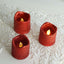12 - Pack LED Votive Candles Glittered Red Design - Reusable Flameless Battery Operated Lights - Linen Luxes
