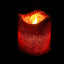 12 - Pack LED Votive Candles Glittered Red Design - Reusable Flameless Battery Operated Lights - Linen Luxes