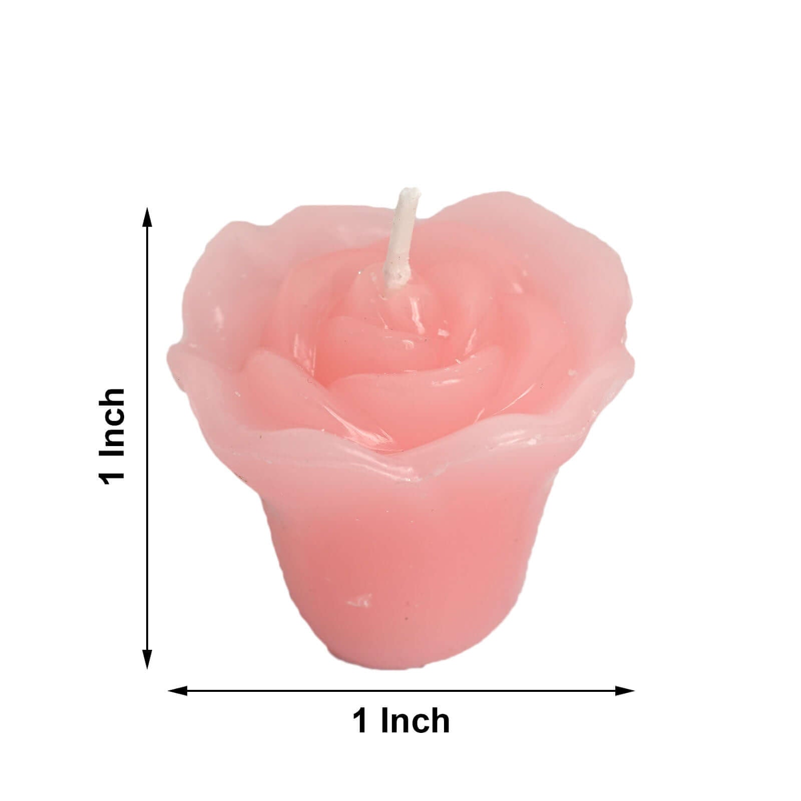 12 - Pack Mini Floating Candles Rose Flower Design Pink - Wedding Vase Fillers for Decor 1" - Linen Luxes