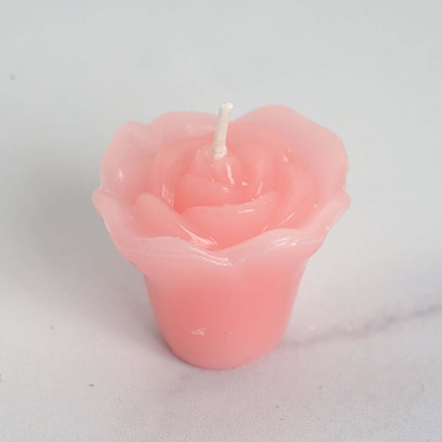 12 - Pack Mini Floating Candles Rose Flower Design Pink - Wedding Vase Fillers for Decor 1" - Linen Luxes