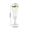 12 - Pack Plastic Champagne Flutes Clear with Gold Rim - Stylish Disposable Cocktail Glasses for Parties 5oz 6" - Linen Luxes