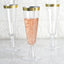 12 - Pack Plastic Champagne Flutes Clear with Gold Rim - Stylish Disposable Cocktail Glasses for Parties 5oz 6" - Linen Luxes