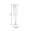 12 - Pack Plastic Champagne Flutes Clear/Gold Glitter Flared Design - Lightweight Disposable Toasting Glasses 6oz - Linen Luxes