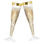 12 - Pack Plastic Champagne Flutes Clear/Gold Hollow Stem - Stylish Disposable Glasses with Detachable Base for Toasts 6oz - Linen Luxes
