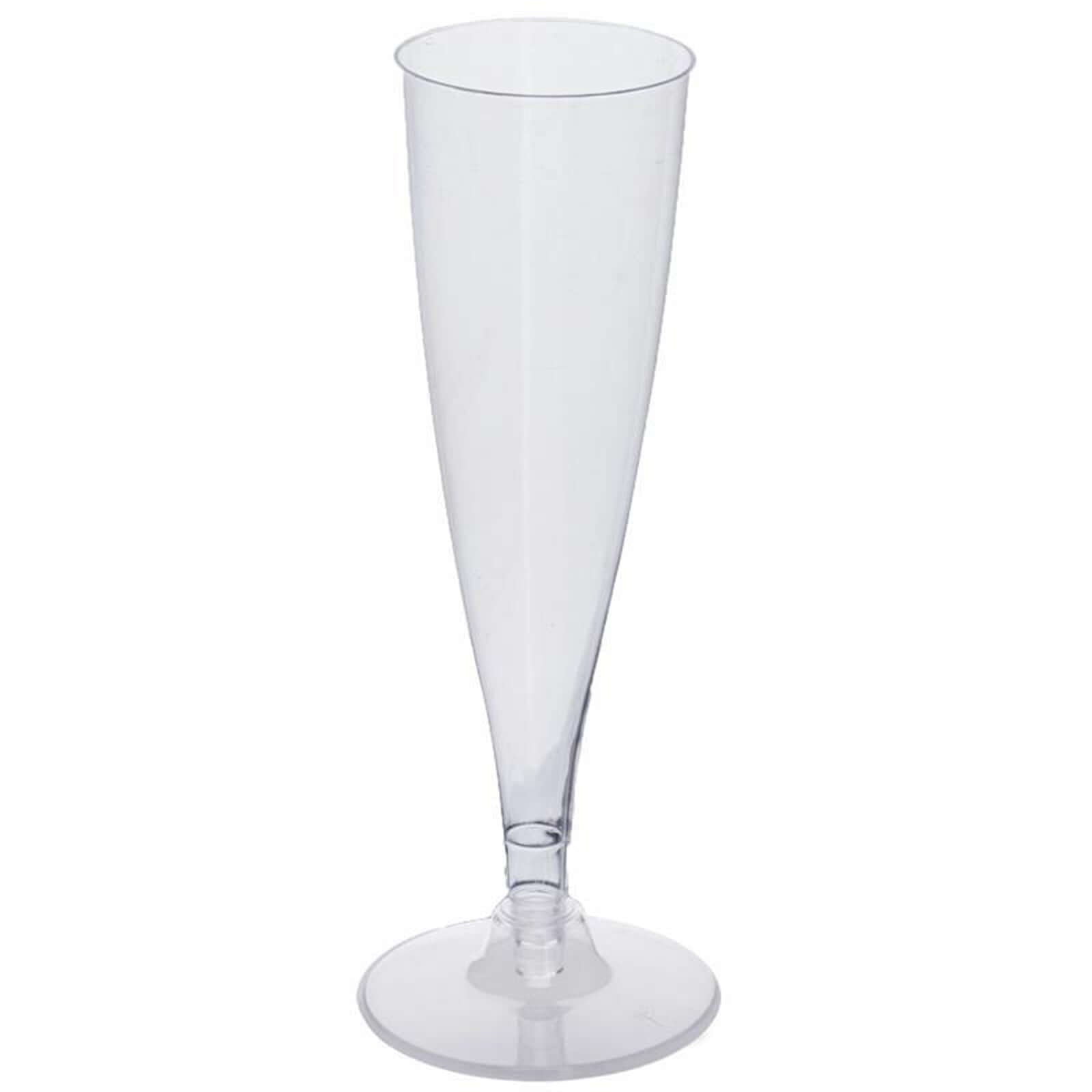 12 - Pack Plastic Champagne Flutes Hollow Stem Clear - Lightweight Disposable Glasses for Toasts 5oz - Linen Luxes