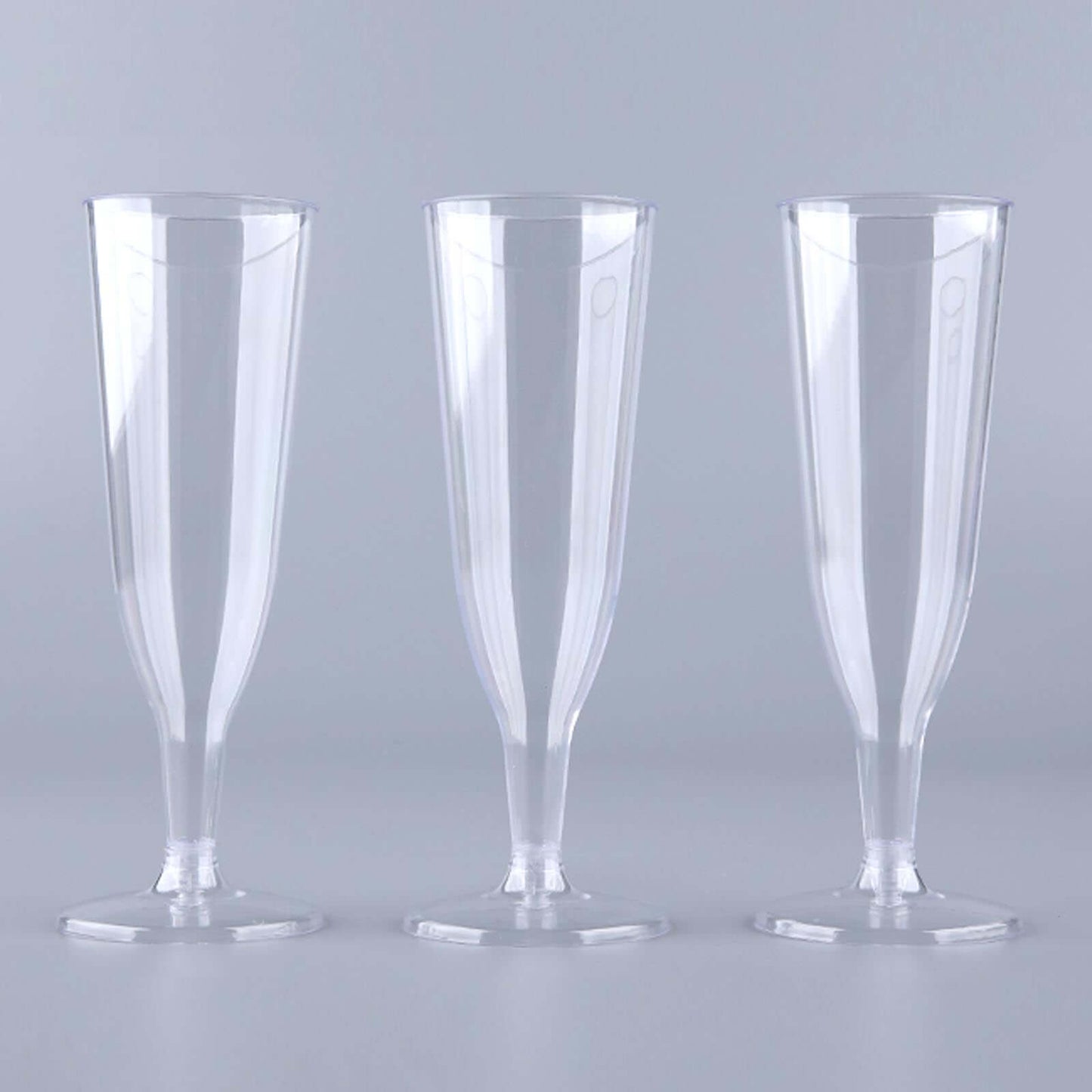 12 - Pack Plastic Champagne Flutes Hollow Stem Clear - Lightweight Disposable Glasses for Toasts 5oz - Linen Luxes