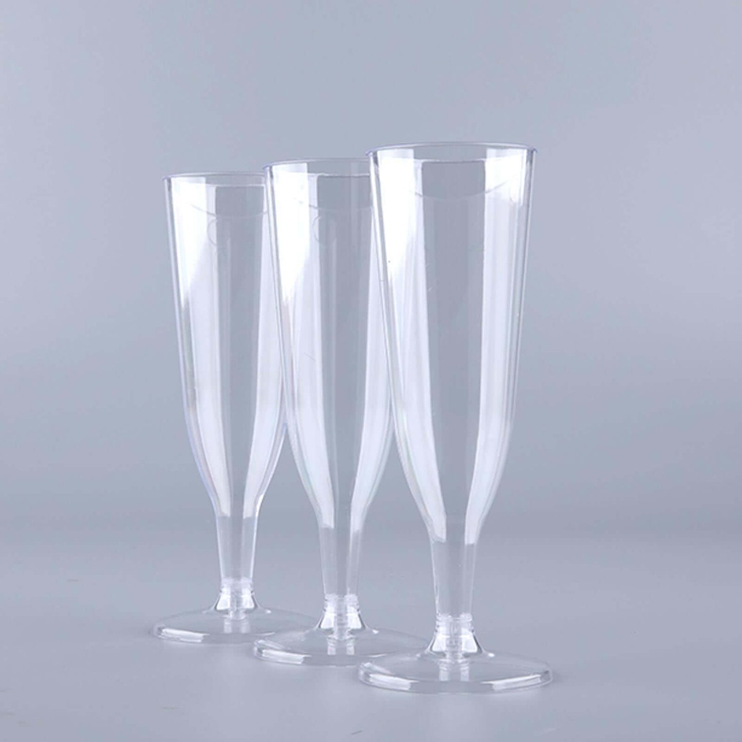 12 - Pack Plastic Champagne Flutes Hollow Stem Clear - Lightweight Disposable Glasses for Toasts 5oz - Linen Luxes